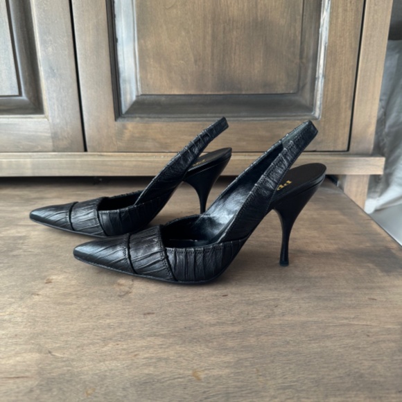 Prada Calzature Donna Slingbacks 36.5 Black - Picture 2 of 6